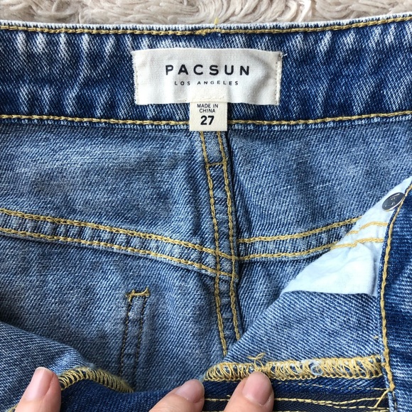 PACSUN Denim Mini Skirt Raw Hem - Picture 6 of 9